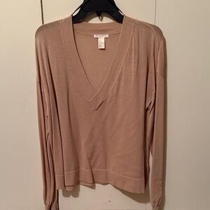H&M Women's V-Neck Sweater - Beige